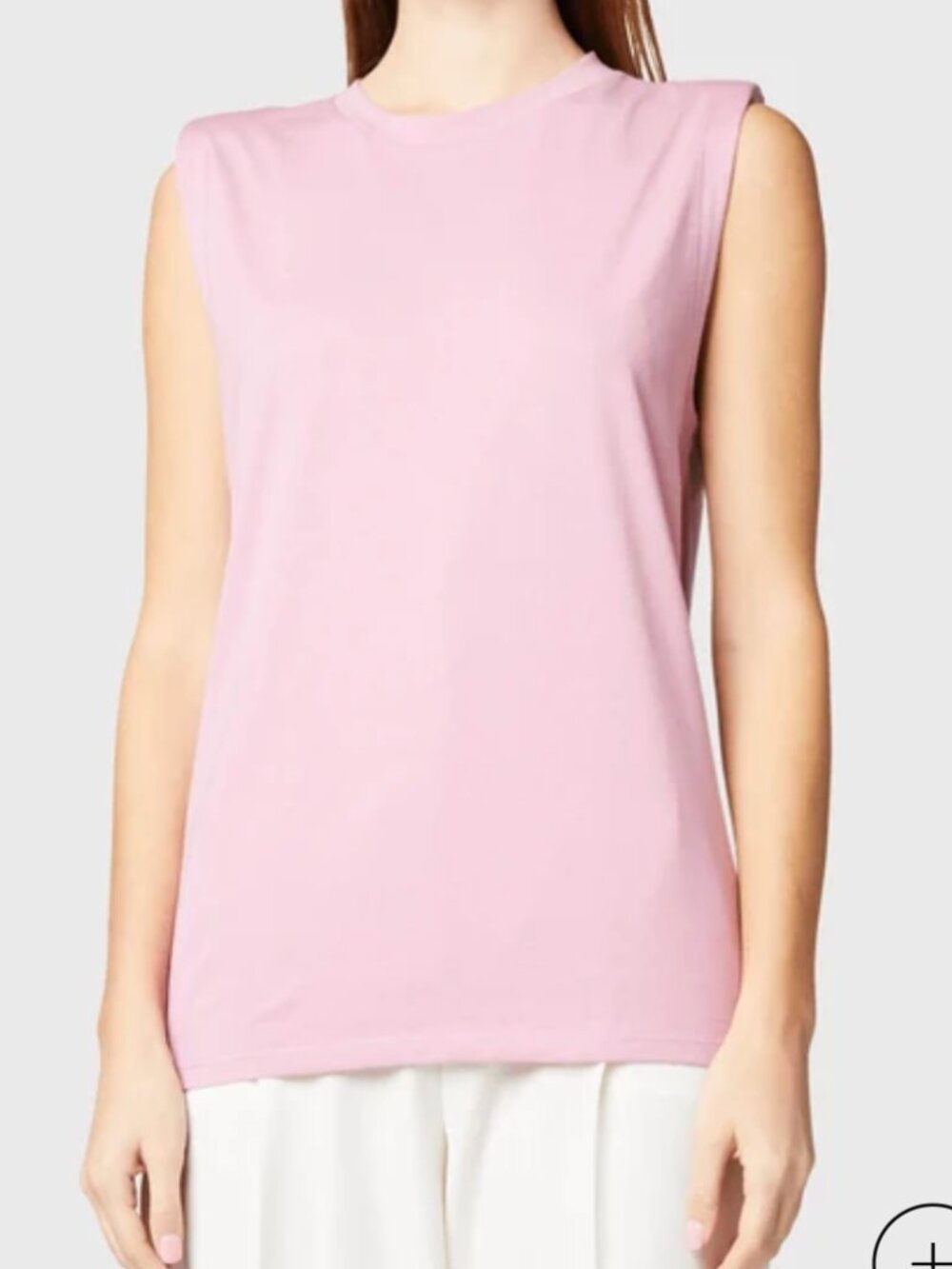 NWOT IRO Paris "Gaidig" Padded Shoulder Muscle Tank Top in muted purple/pink